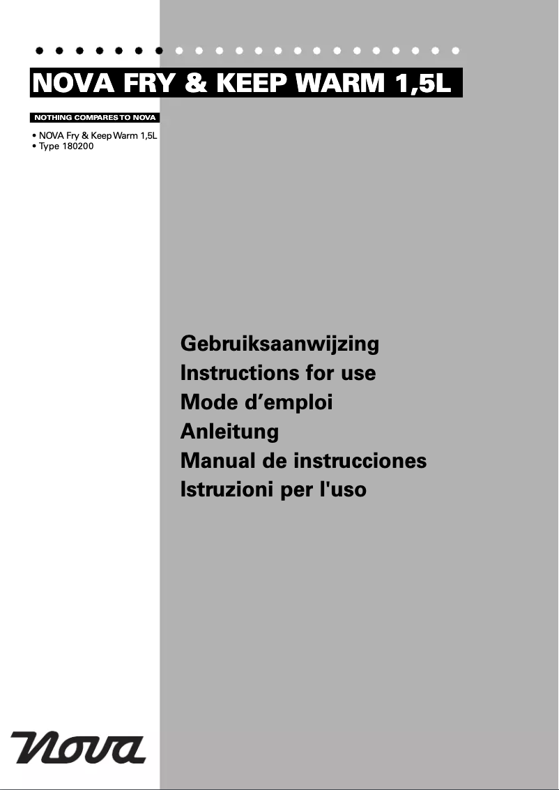 Imagen de la primera página del manual del dispositivo Fry & Keep Warm