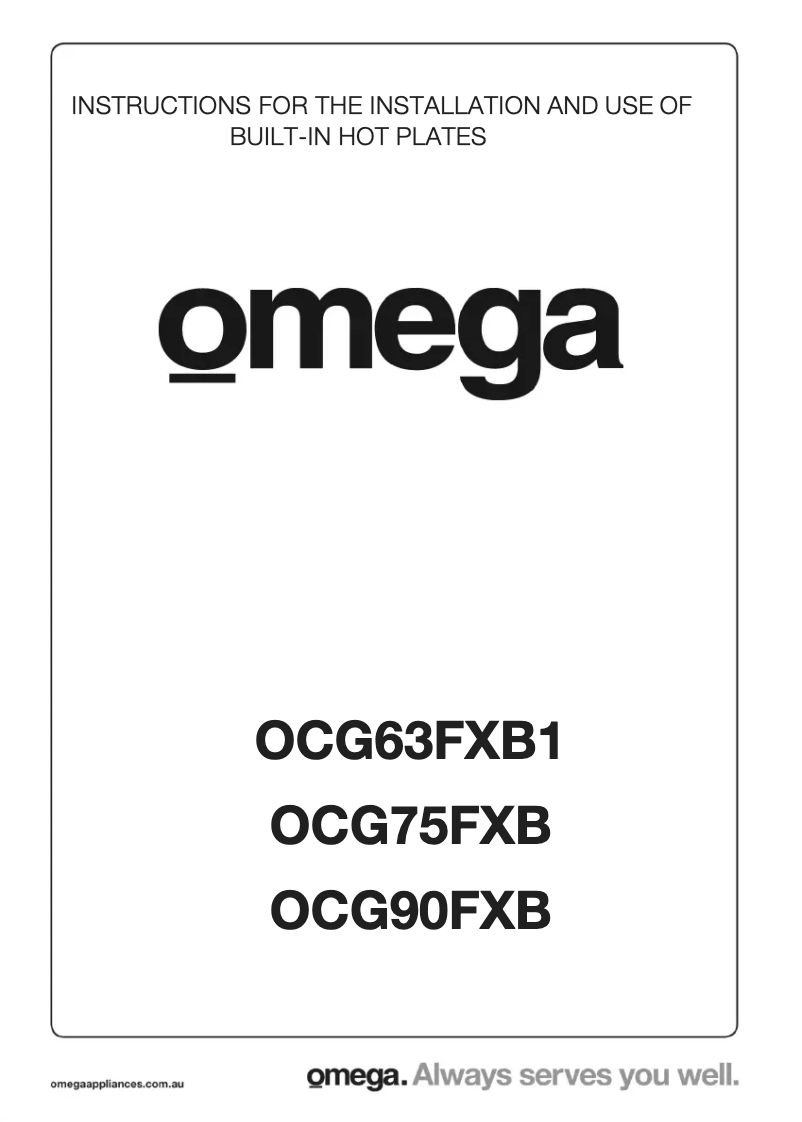 Página 1 del manual Manual de usuario Omega OCG90FXB