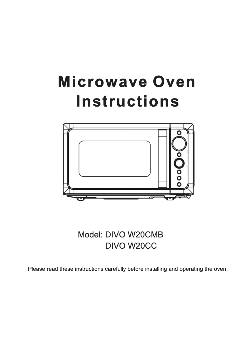 Imagen de la primera página del manual del dispositivo DIVO W20CMB