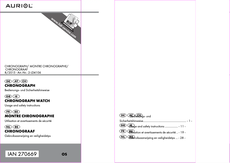 Imagen de la primera página del manual del dispositivo 2-LD4106