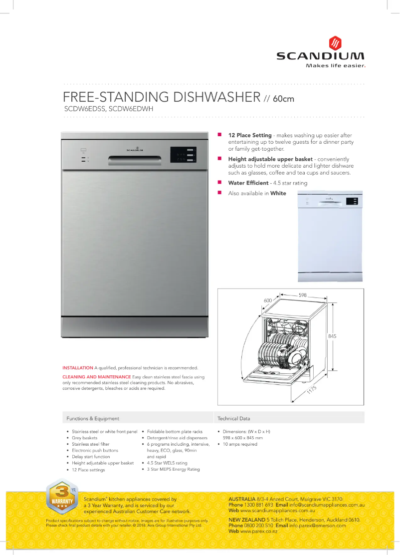 Imagen de la primera página del manual del dispositivo SCDW6EDWH
