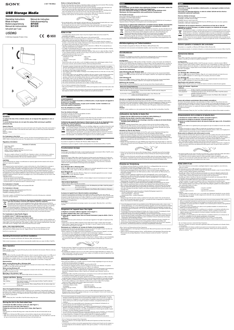 Página nº 1 - Manual de usuario Sony USD8G