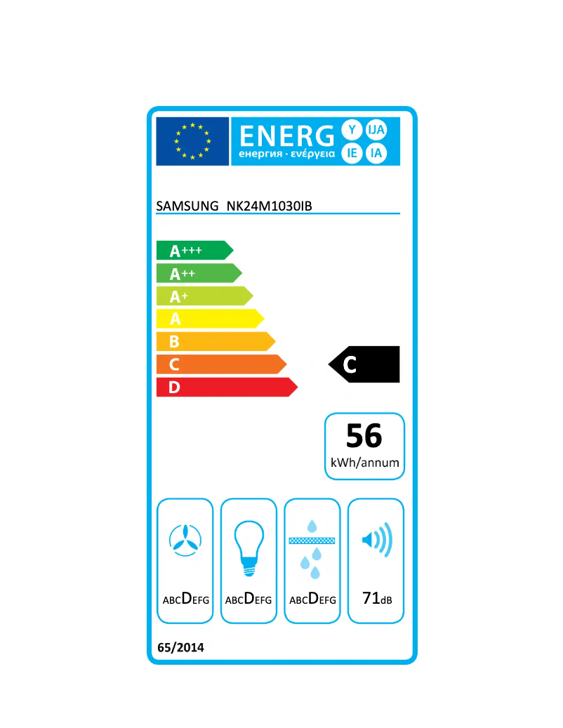Página 1 del manual Etiqueta energética Samsung NK24M1030IB