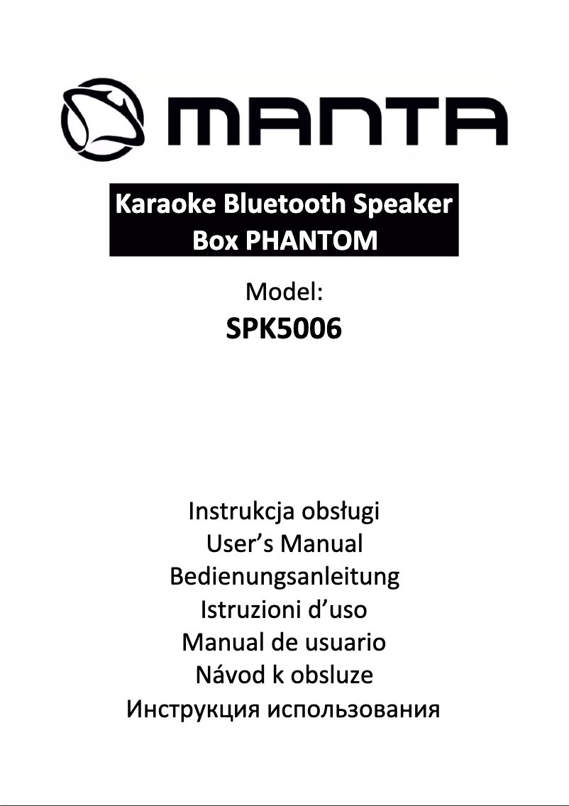 Página 1 del manual Manual de usuario Manta SPK5006