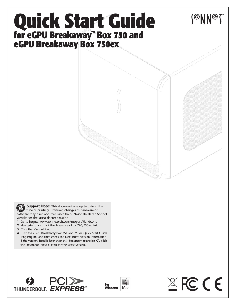 Imagen de la primera página del manual del dispositivo SON-GPU-750WEX-TB3