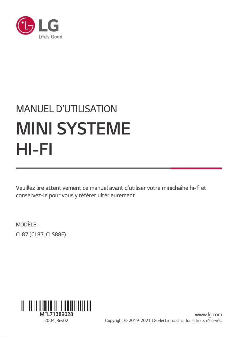 Página nº 1 - Manual de usuario LG CL87