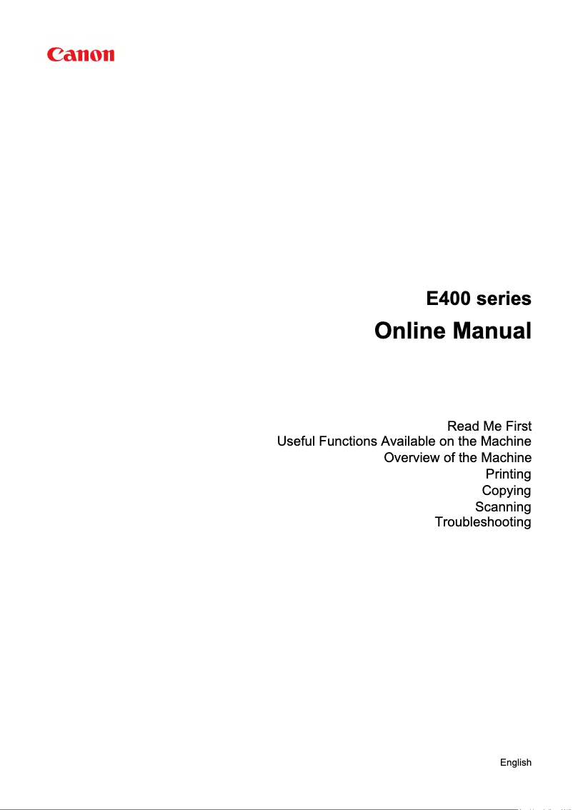 Imagen de la primera página del manual del dispositivo Pixma E404