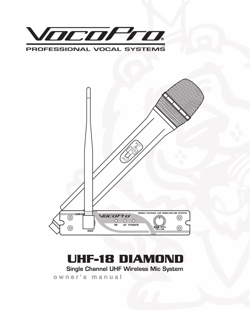 Página 1 del manual Manual de usuario Vocopro UHF-18 Diamond