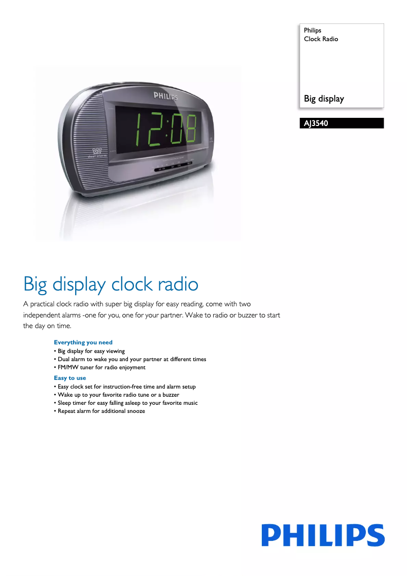 Imagen de la primera página del manual del dispositivo AJ3540