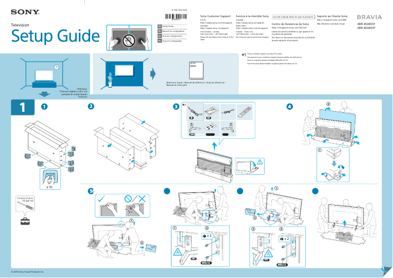 Imagen de la primera página del manual del dispositivo Bravia XBR-85X850F