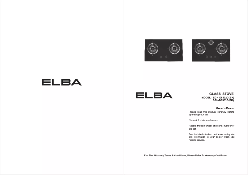 Página 1 del manual Manual de usuario Elba EGH-D8503G(BK)