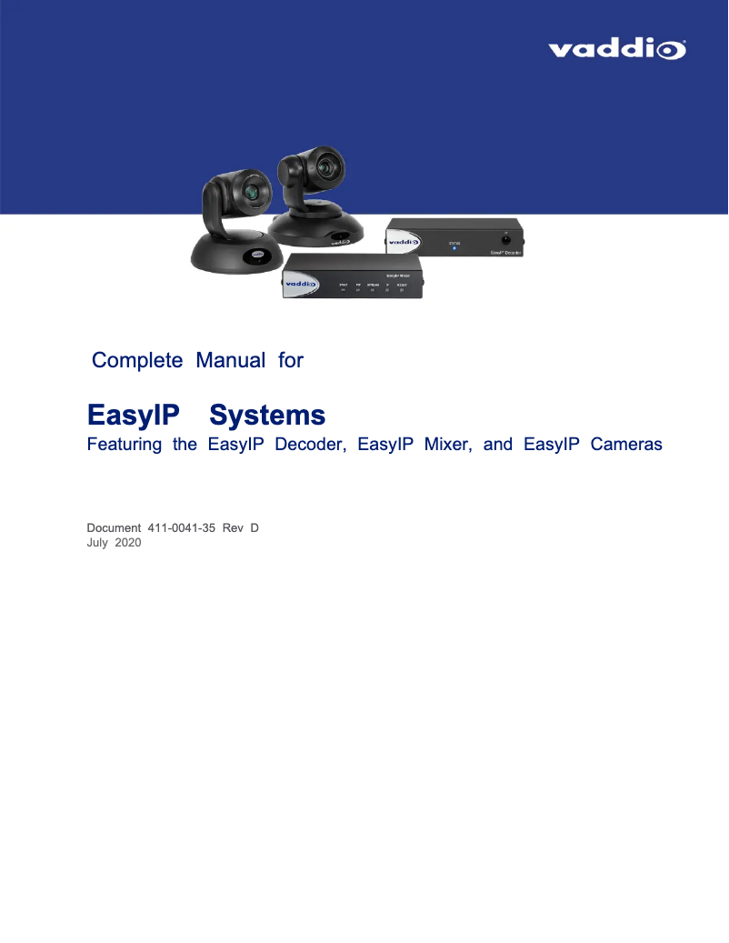 Imagen de la primera página del manual del dispositivo EasyIP 20 Camera