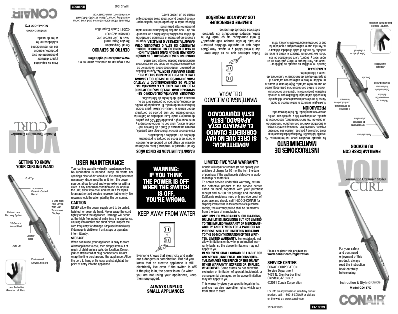 Imagen de la primera página del manual del dispositivo CD117X