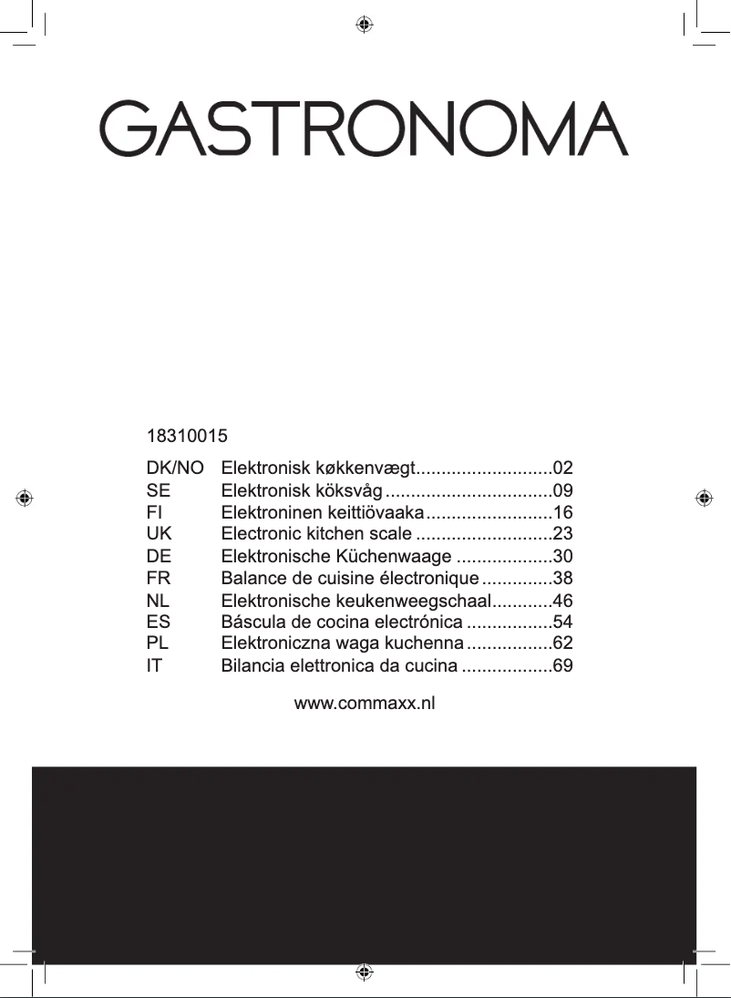 Imagen de la primera página del manual del dispositivo 18310015