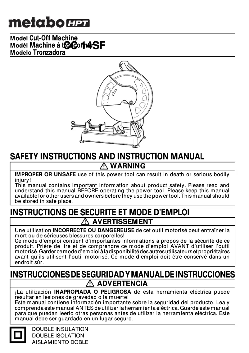 Página 1 del manual Manual de usuario HiKOKI CC14SF