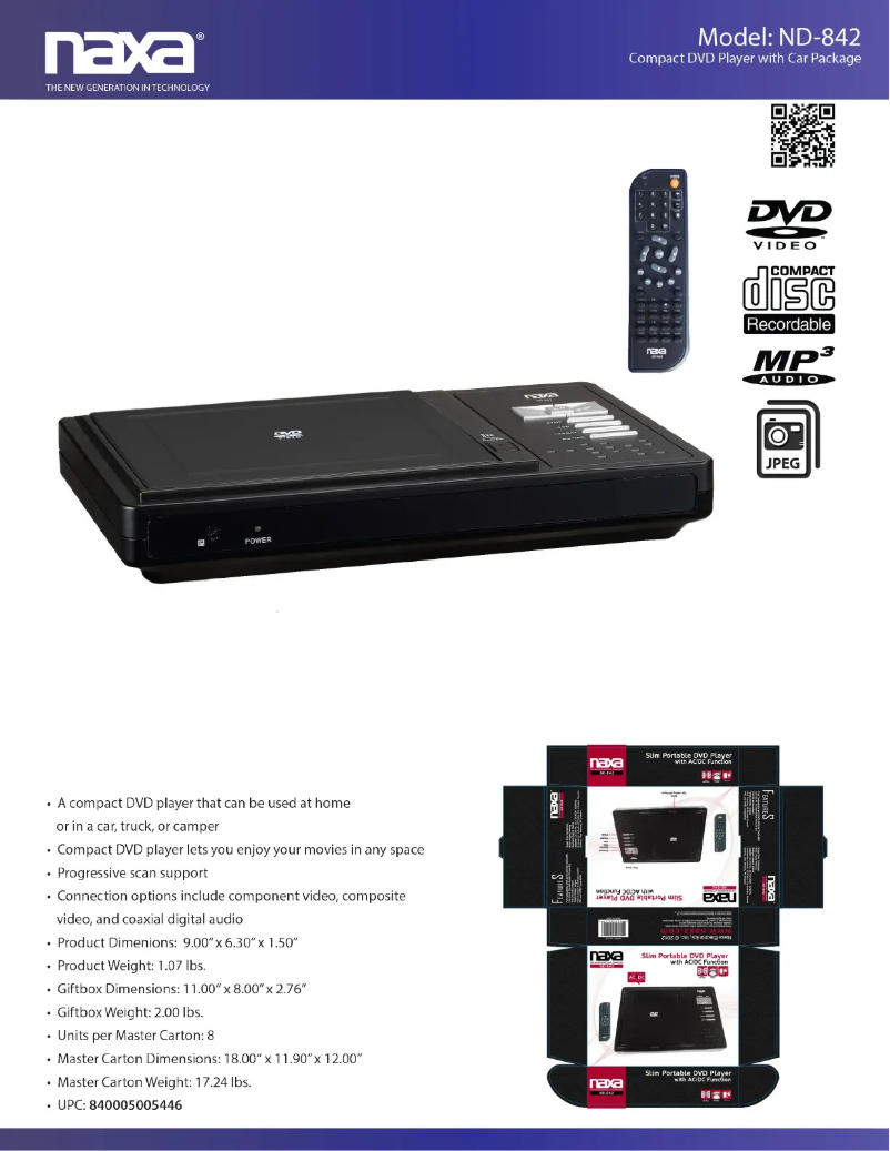 Imagen de la primera página del manual del dispositivo ND-842
