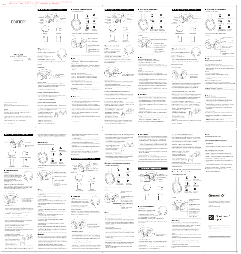 Página 1 del manual Manual de usuario Edifier W860NB
