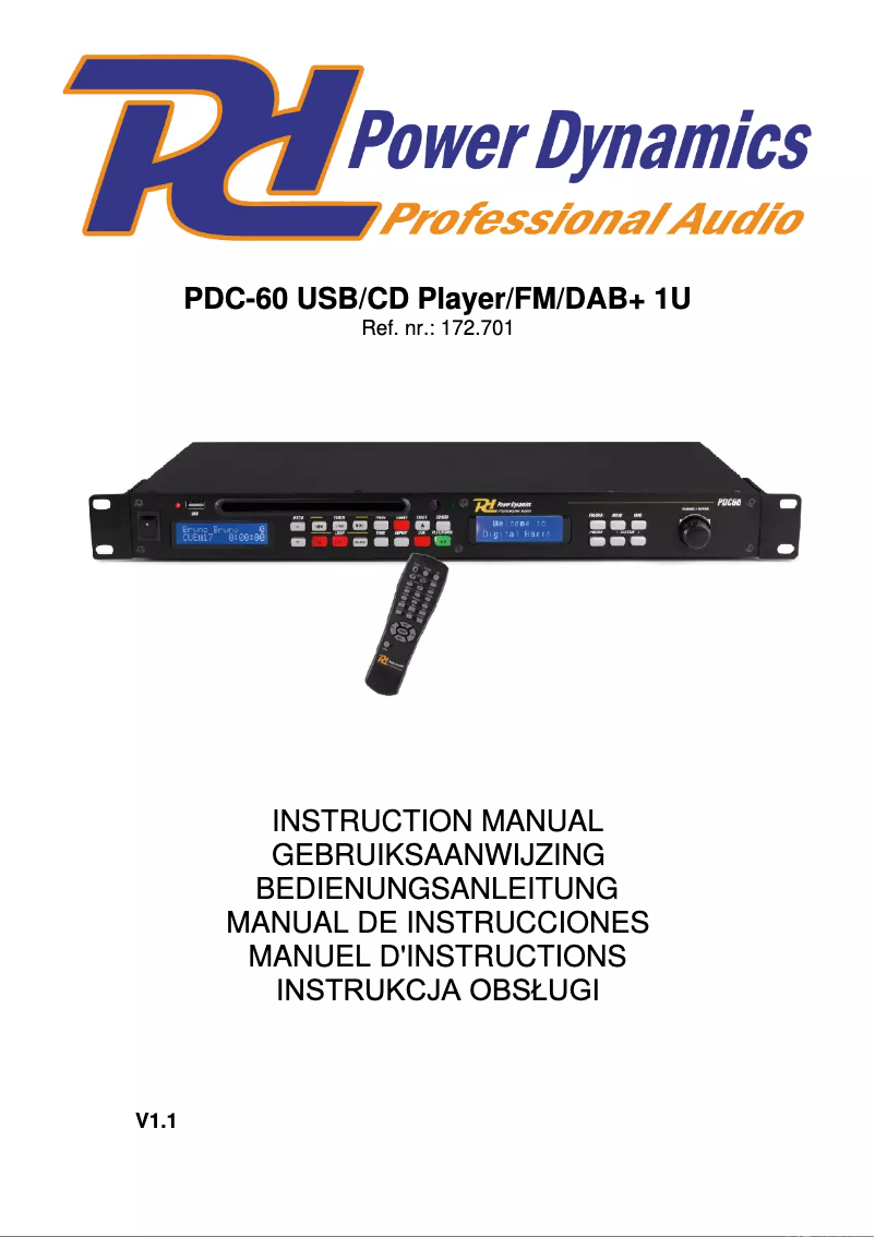 Página 1 del manual Manual de usuario Power Dynamics DAB+