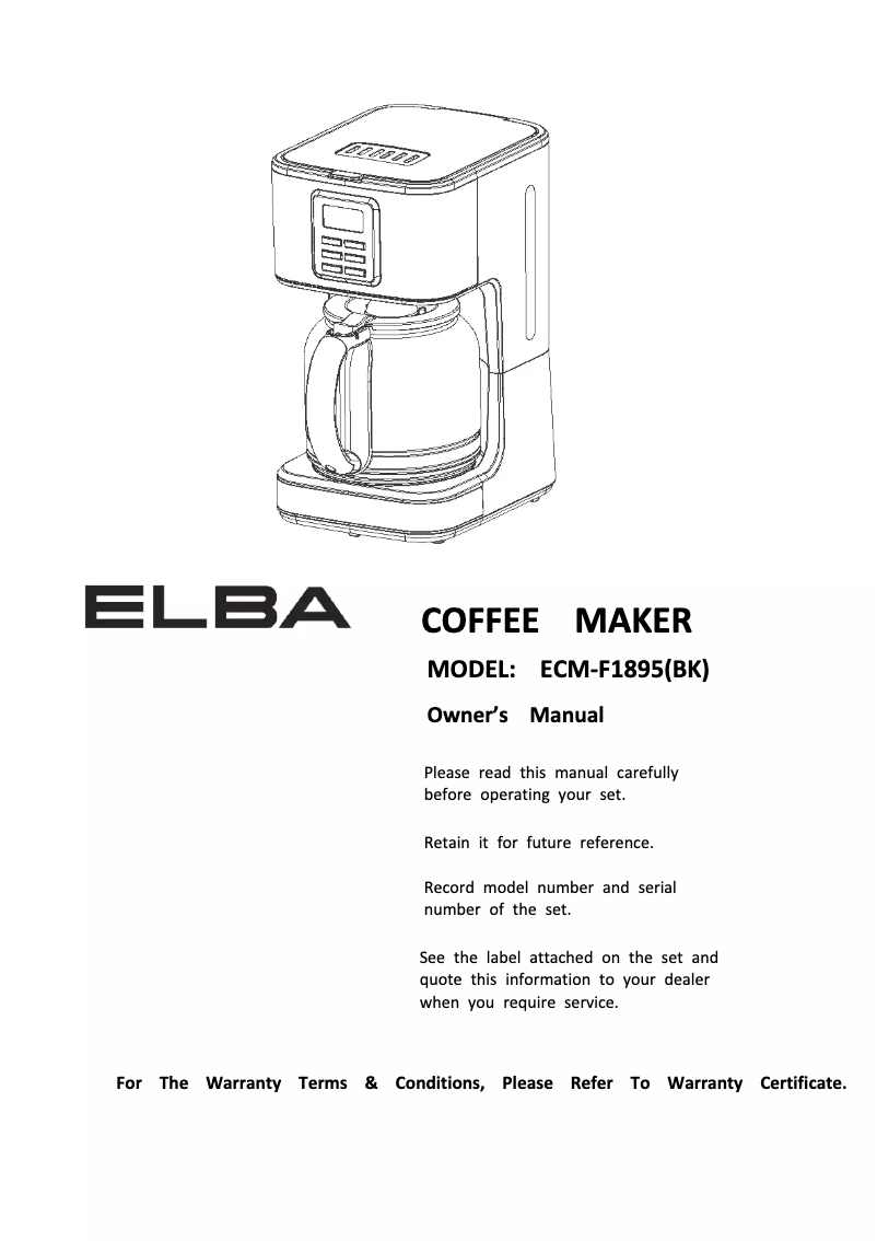Página 1 del manual Manual de usuario Elba ECM-F1895(BK)