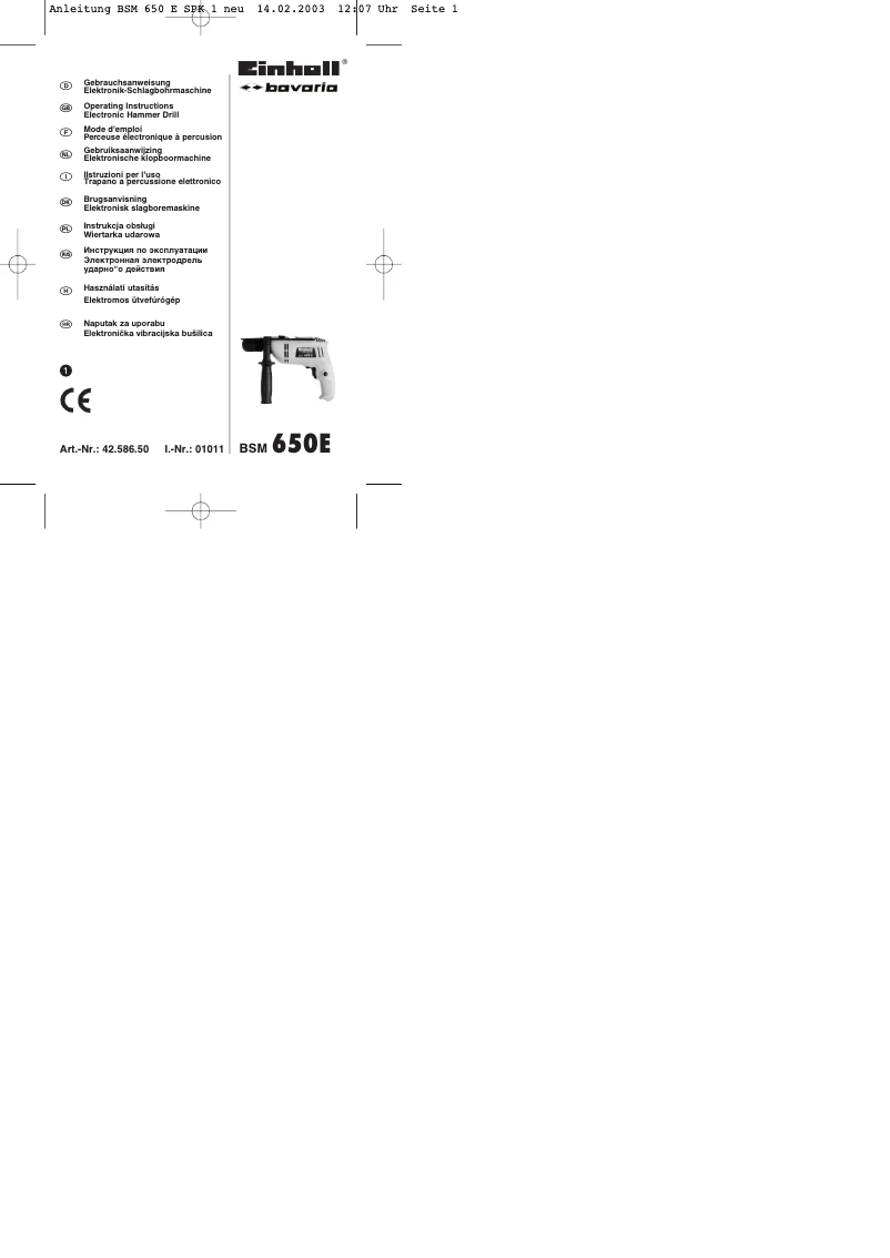 Imagen de la primera página del manual del dispositivo Bavaria BSM 650 E