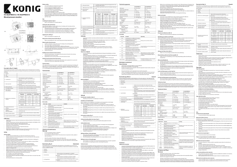 Página nº 1 - Manual de usuario Konig HC-BLDPRESS12