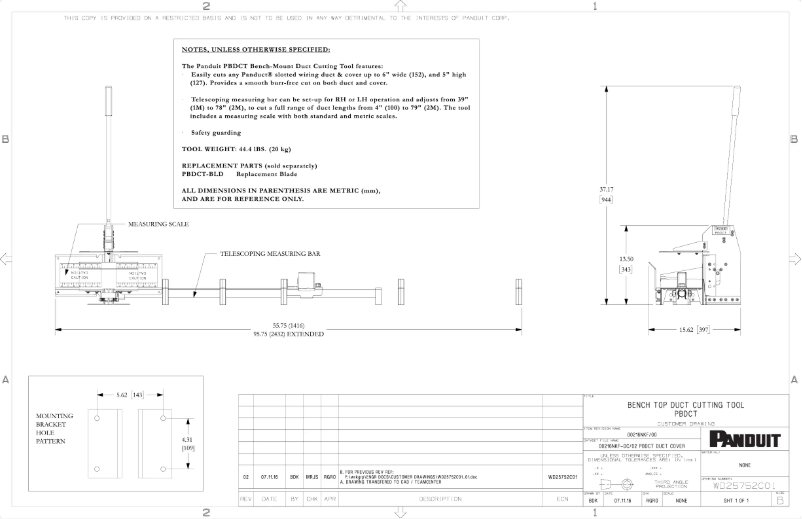 Página 1 del manual Dibujo técnico Panduit PBDCT