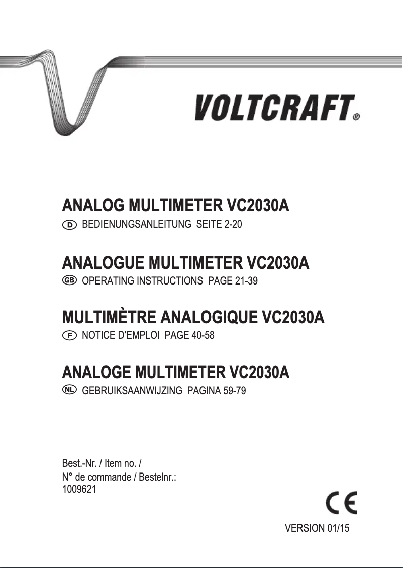 Página 1 del manual Manual de usuario Voltcraft VC-2030A