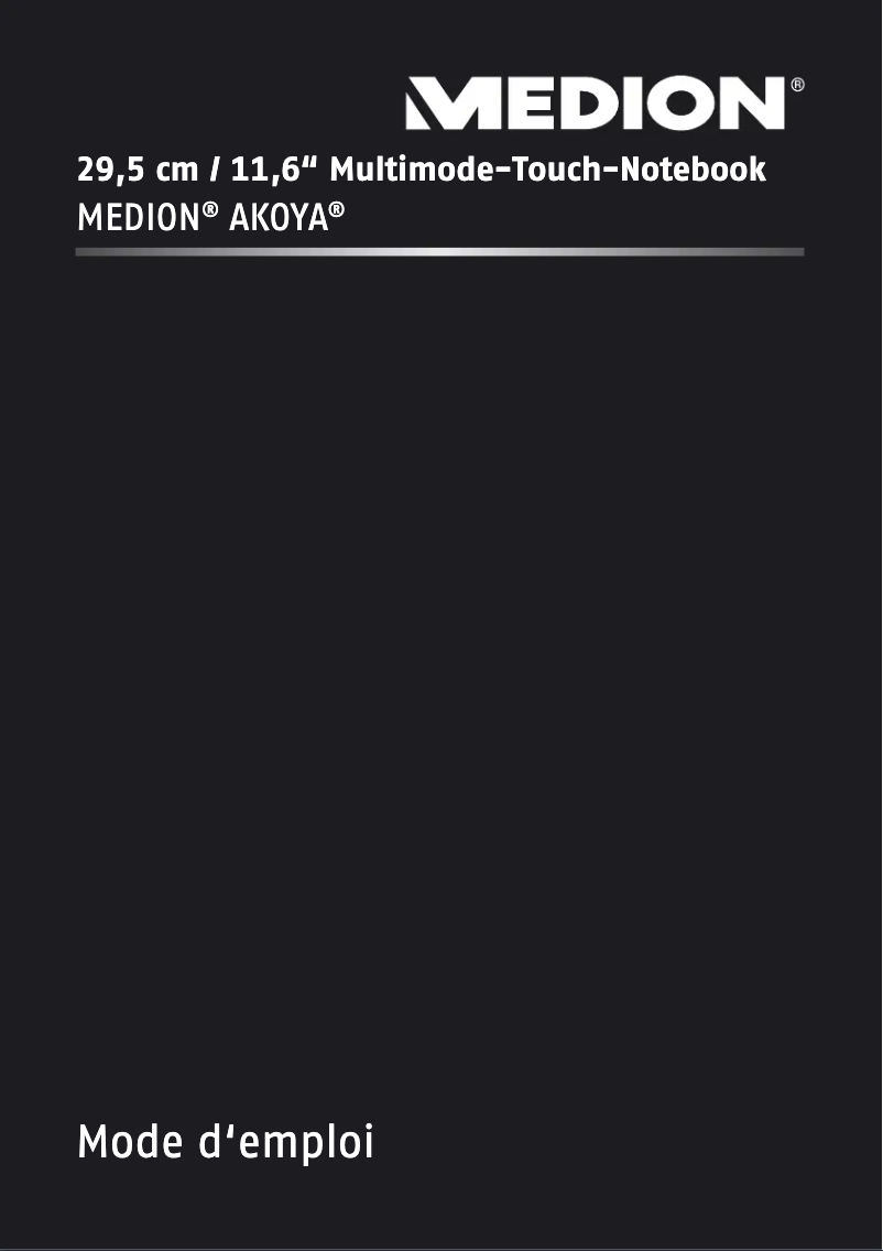 Página nº 1 - Manual de usuario Medion Akoya P2213T MD 99349