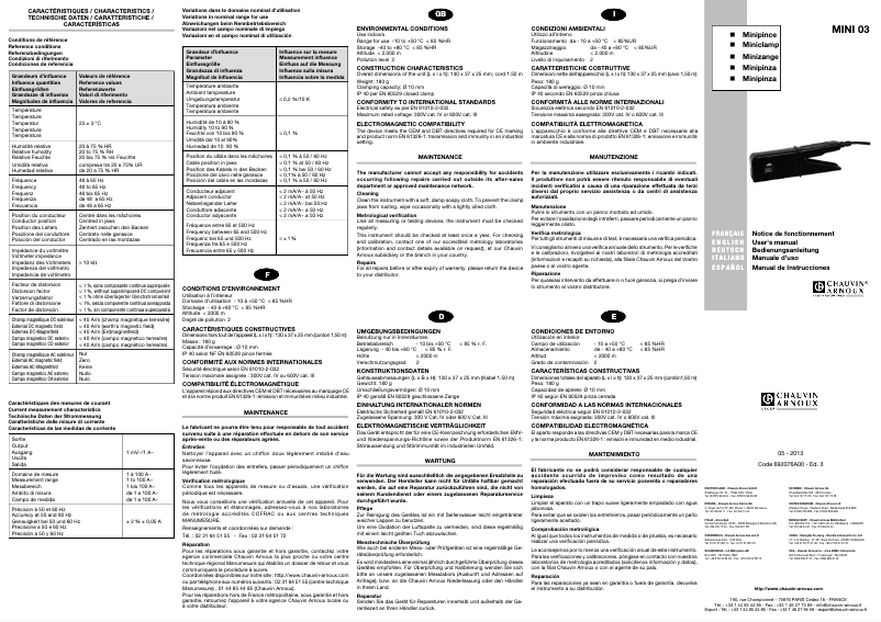 Imagen de la primera página del manual del dispositivo MINI 03