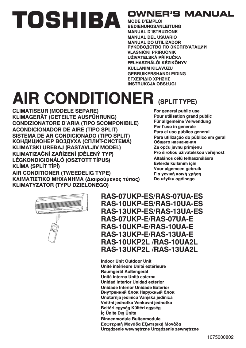 Página 1 del manual Manual de usuario Toshiba RAS-13UKP2L