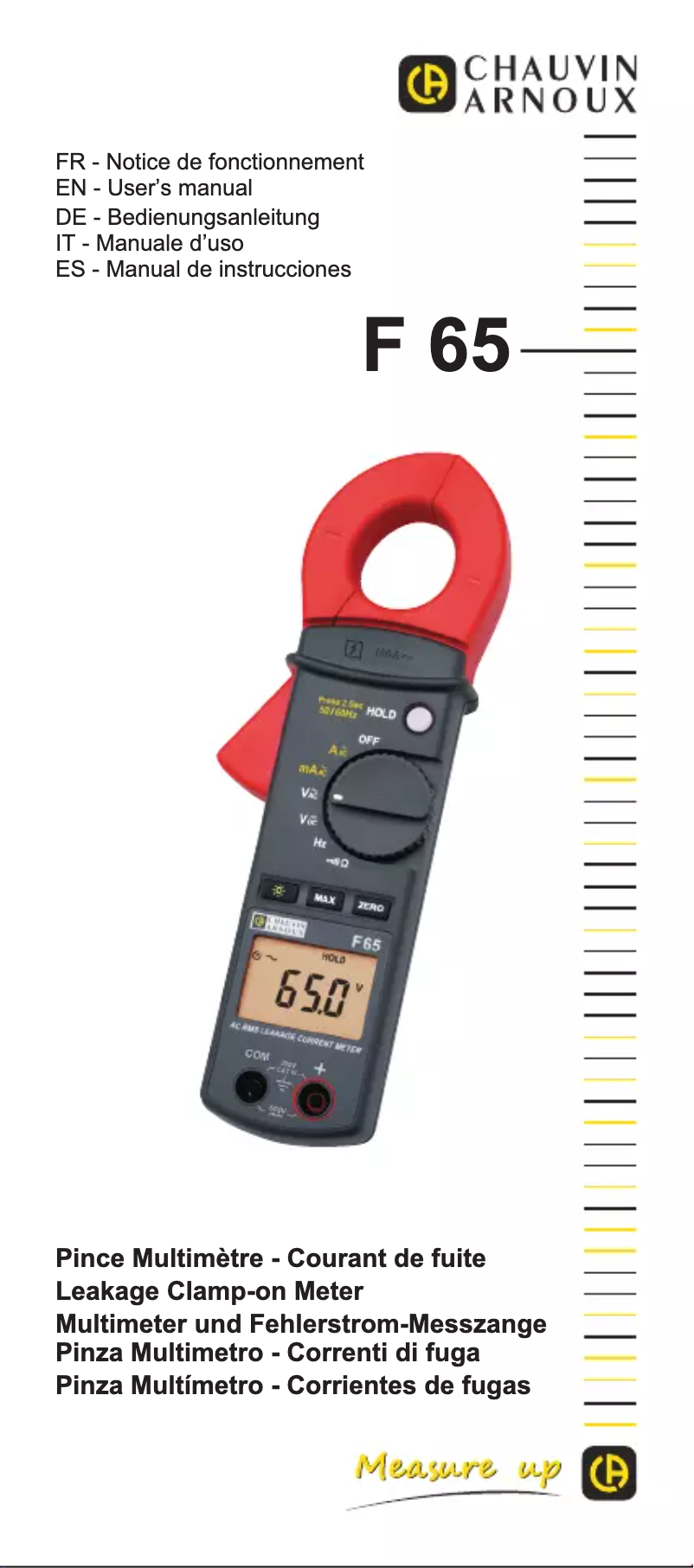 Página 1 del manual Manual de usuario Chauvin Arnoux F65