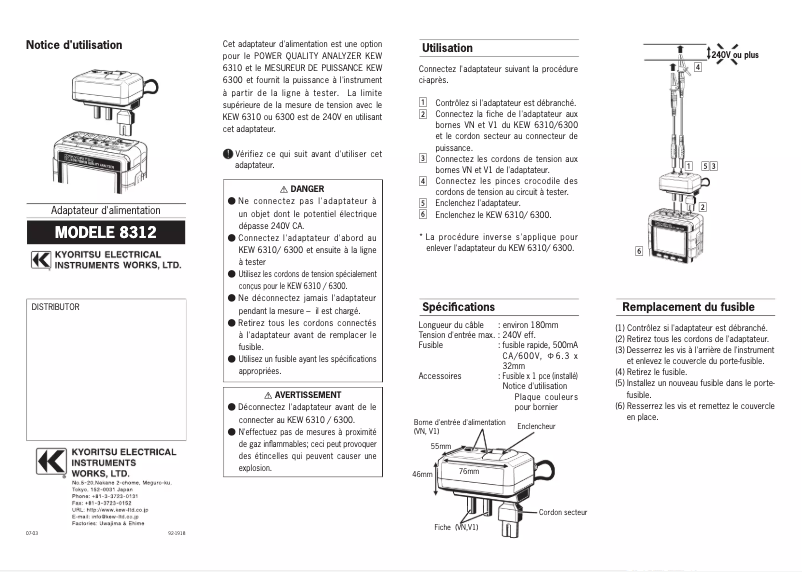 Página 1 del manual Manual de usuario Kyoritsu 8312