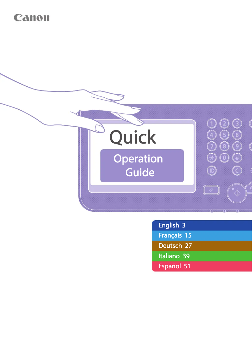 Página nº 1 - Manual de usuario Canon imageRUNNER ADVANCE 6555i PRT III