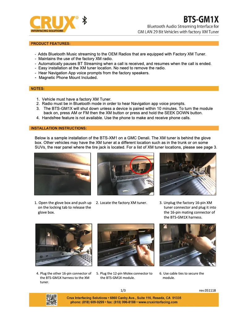 Página nº 1 - Manual de usuario CRUX BTS-GM1X