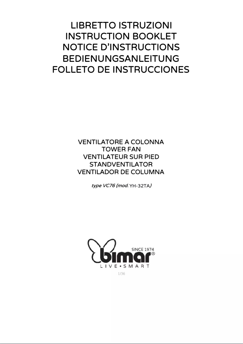 Página 1 del manual Manual de usuario Bimar VC76