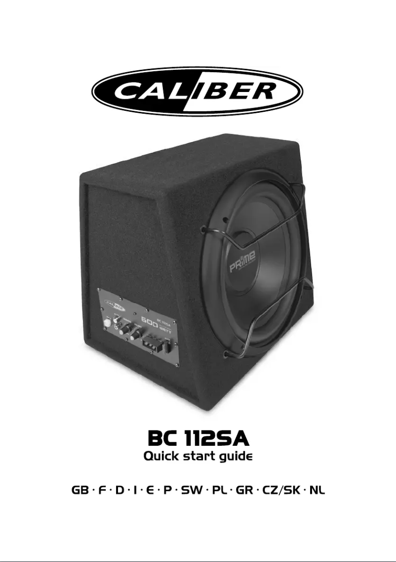 Página 1 del manual Manual de usuario Caliber BC 112S