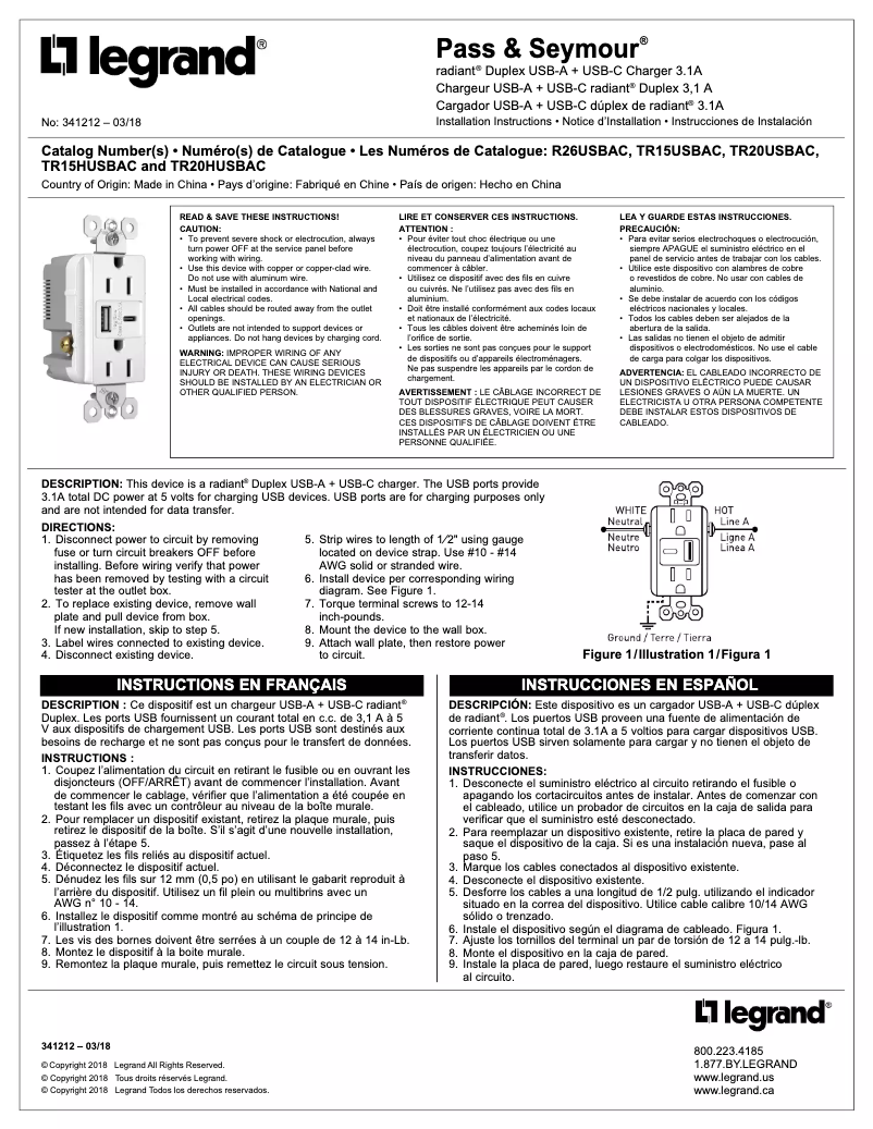 Imagen de la primera página del manual del dispositivo R26USBACW