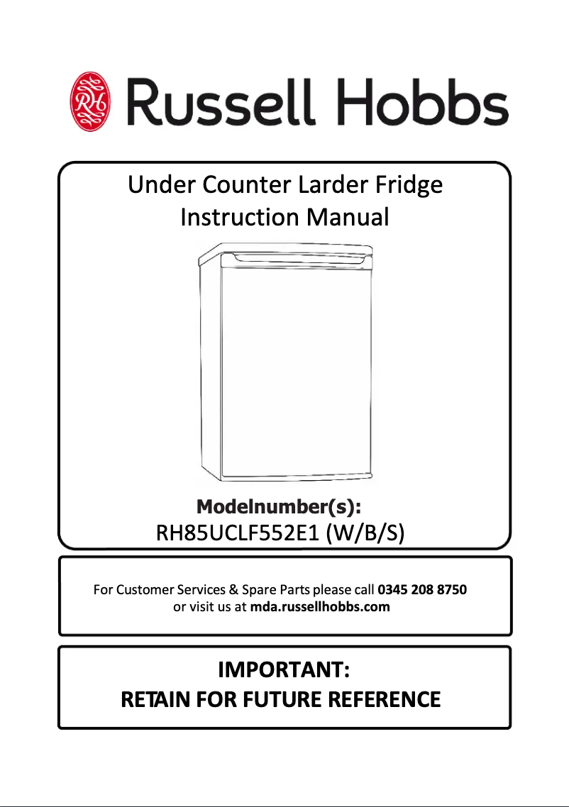 Imagen de la primera página del manual del dispositivo RH85UCLF552E1