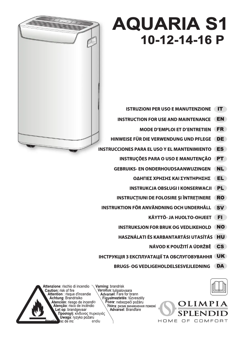 Imagen de la primera página del manual del dispositivo Aquaria S1 16 P