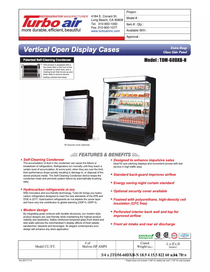 Imagen de la primera página del manual del dispositivo TOM-60-DX