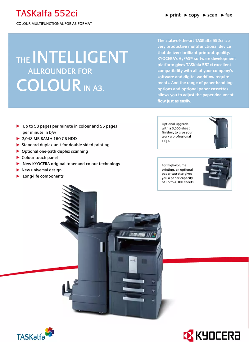 Imagen de la primera página del manual del dispositivo TASKalfa 552ci