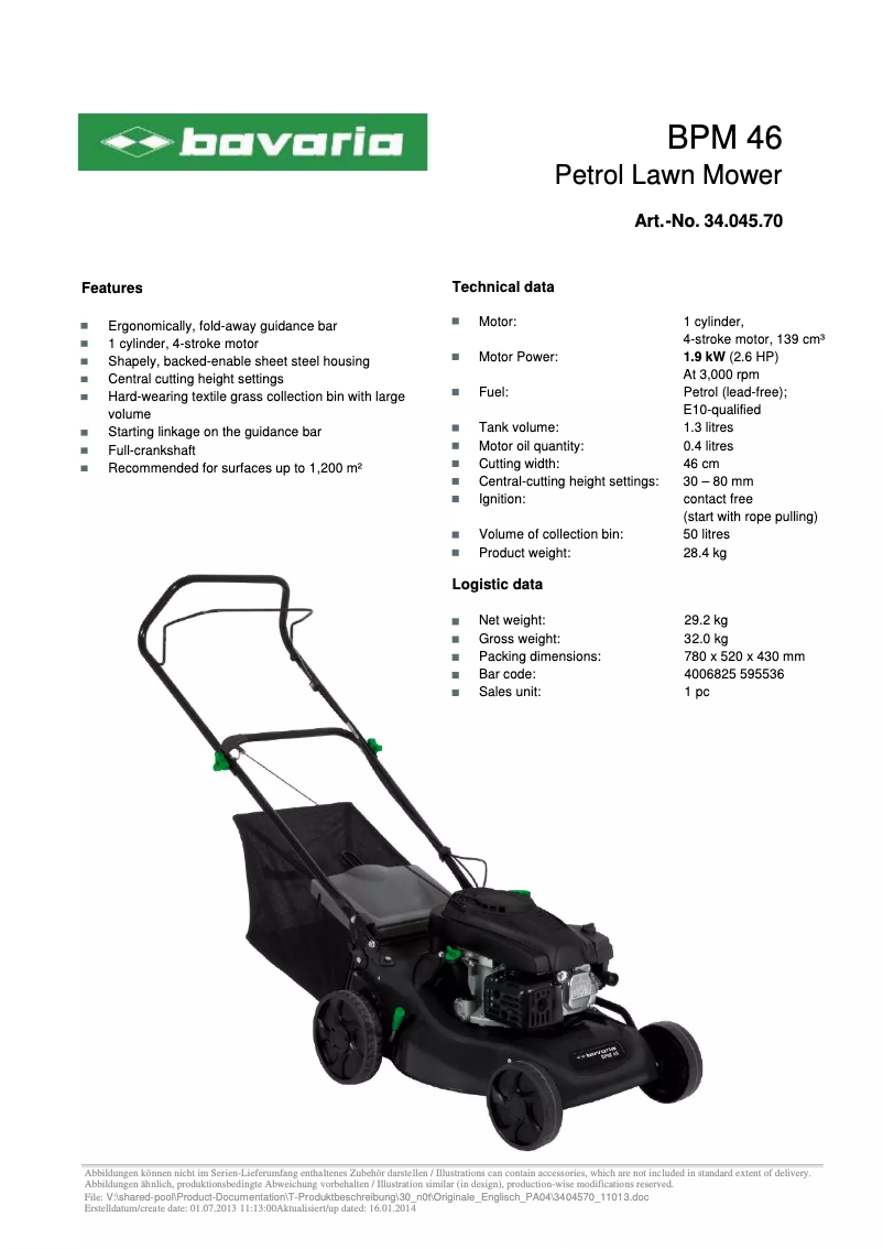 Página nº 1 - Manual de usuario Bavaria BPM 46
