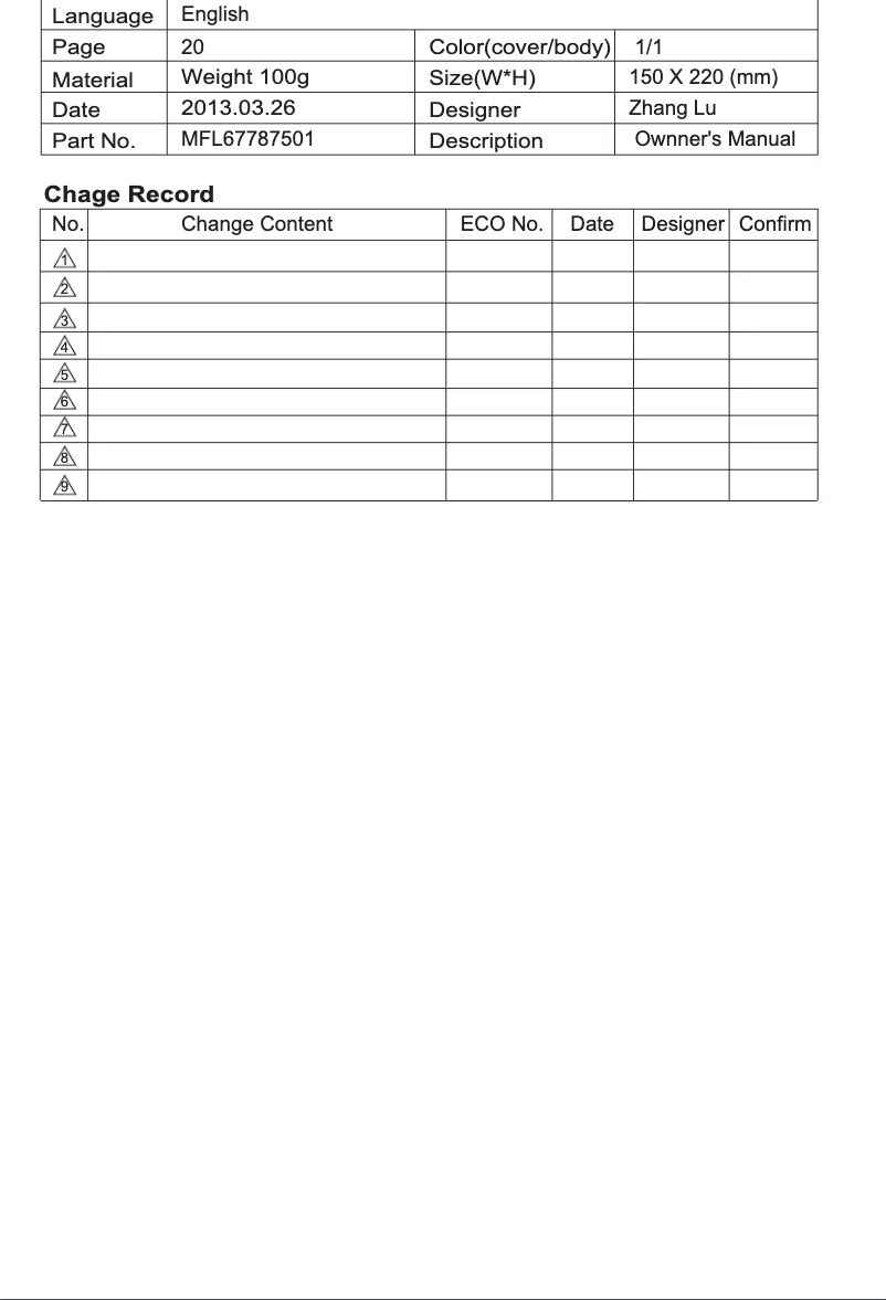 Imagen de la primera página del manual del dispositivo V-WP20SPNT
