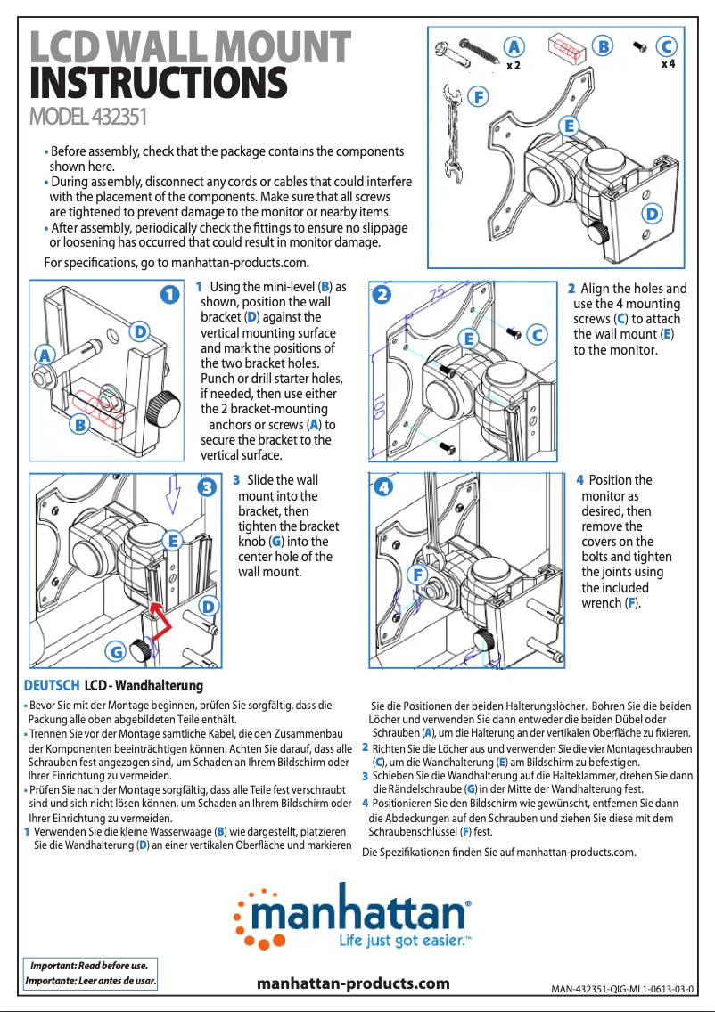 Página nº 1 - Manual de usuario Manhattan 432351