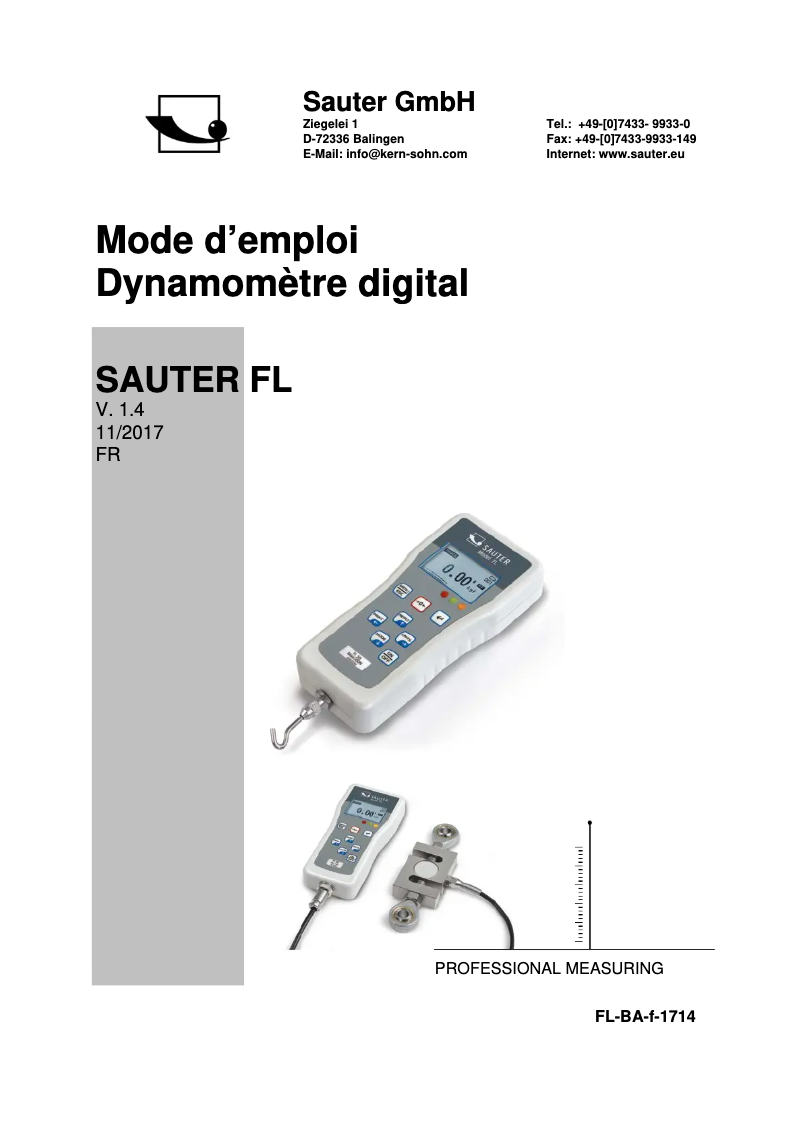 Imagen de la primera página del manual del dispositivo FL 1KG