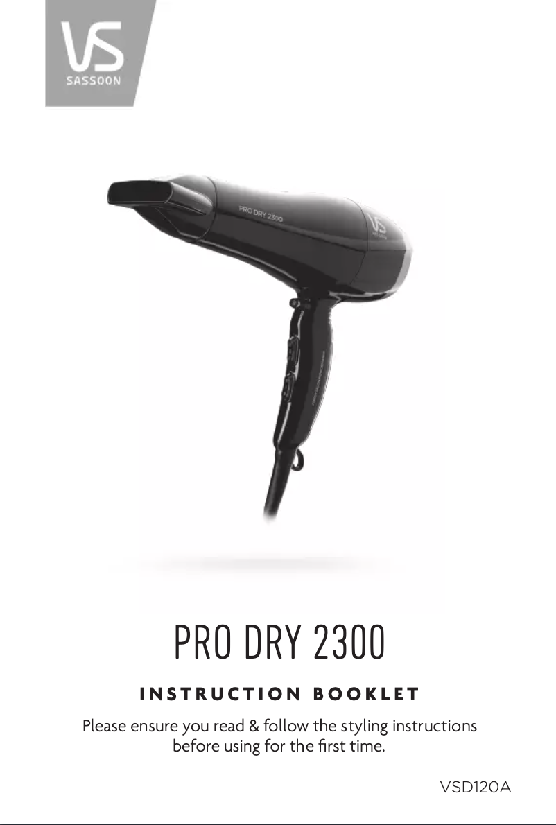 Imagen de la primera página del manual del dispositivo Pro Dry 2300 VSD120A