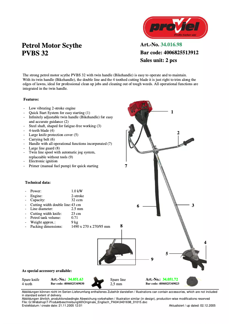 Imagen de la primera página del manual del dispositivo PVBS 32
