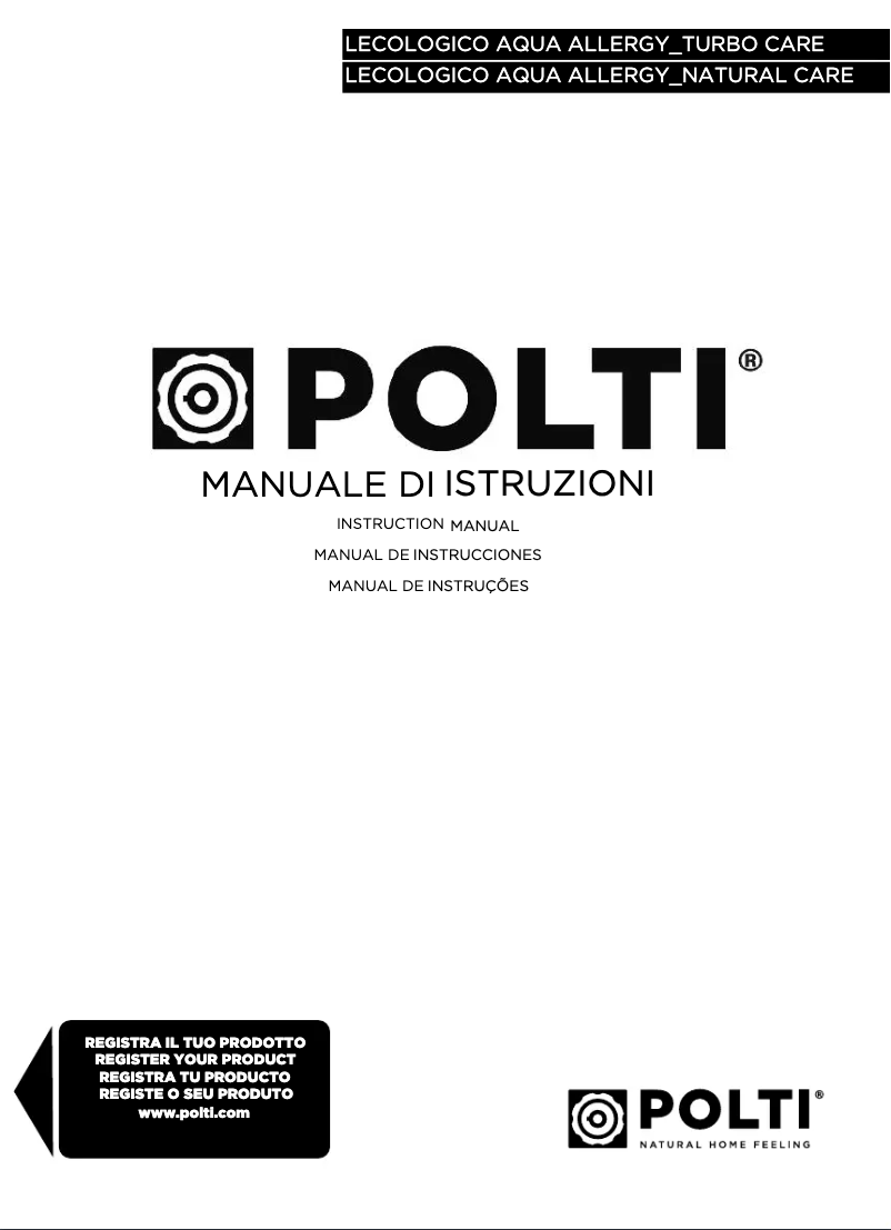 Página 1 del manual Manual de usuario Polti Forzaspira Lecologico Aqua Allergy