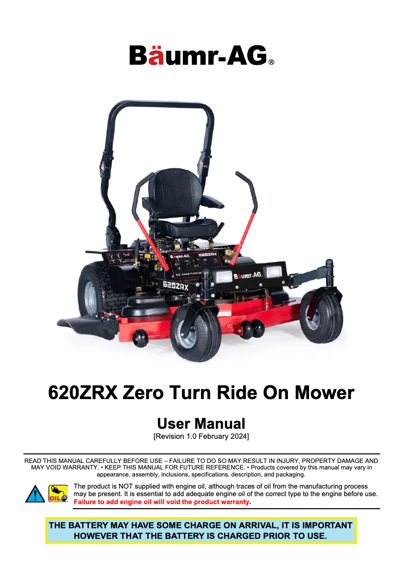 Página nº 1 - Manual de usuario Baumr-AG 620ZRX