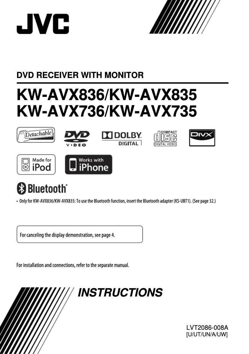 Imagen de la primera página del manual del dispositivo KW-AVX736